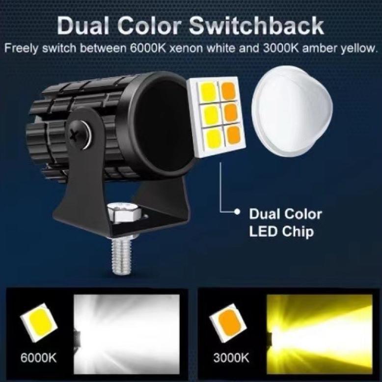 GROSIR COD Headlamp Lampu Sorot Sepeda Motor Led Lampu Tembak Laser Led Mini 2 Warna **