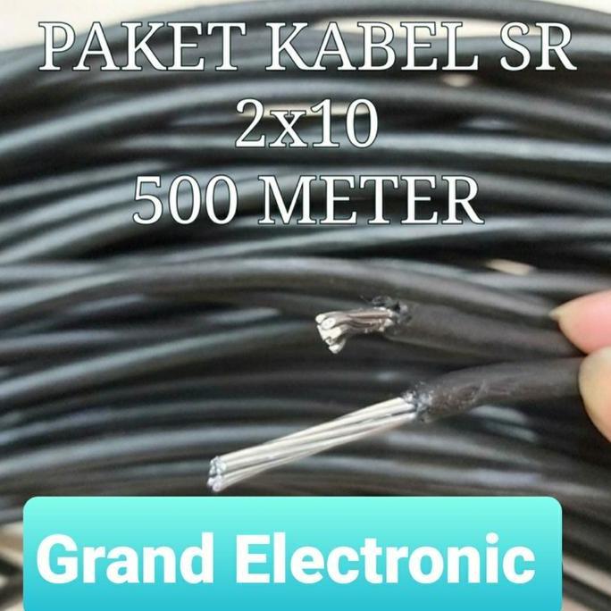 KABEL PLN 2X10 TWIS SR HITAM / kabel tiang listrik 500 meter