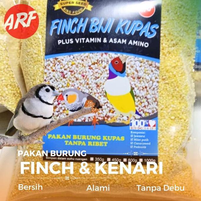 Pakan Finch Bijian Kupas Untuk Pakan Burung Finch Kenari Lovebird Parkit Kemasan 800 Gram