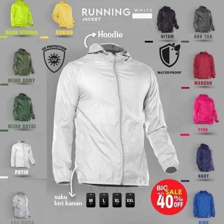 Grade Ori Jaket Olahraga Pria Wanita Sepeda Lari Running Pembakar Lemak Parasut Anti Uv Waterproof