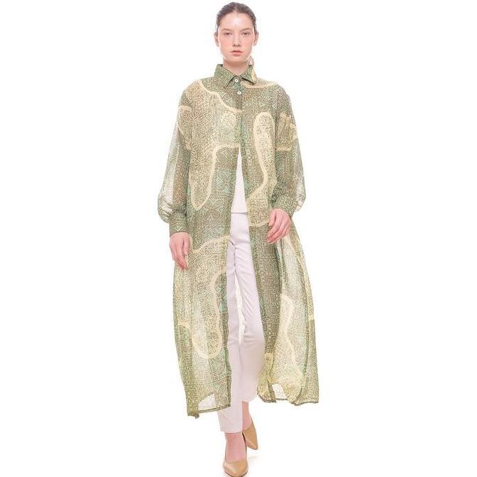 Cardigan Batik Wanita Lengan Panjang Batik Cap Pekalongan Modern WO