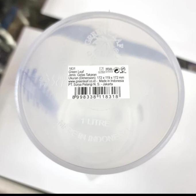 Measure Cup 1 Lt Greenleaf Gelas Ukur 1L Gelas Takar 1000Ml Plastik Tebal Awet Kuat Tahan Panas Prem
