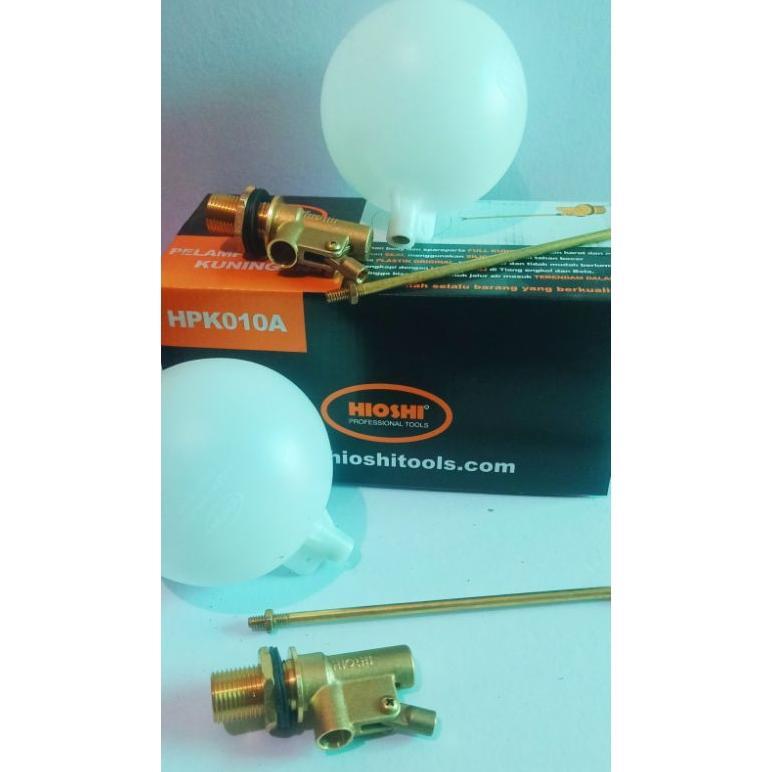 KRAN BOLA PELAMPUNG KUNINGAN 1/2" HIOSHI FULL KUNINGAN