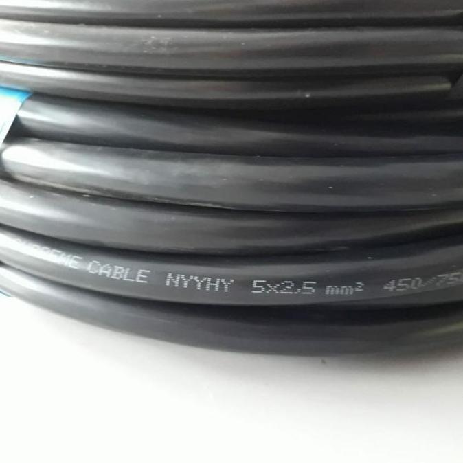 Kabel Nyyhy 5 X 2.5 Mm Supreme Hitam Kabel Listrik Serabut Nyyhy 5X2.5 Meteran Pvc Tembaga