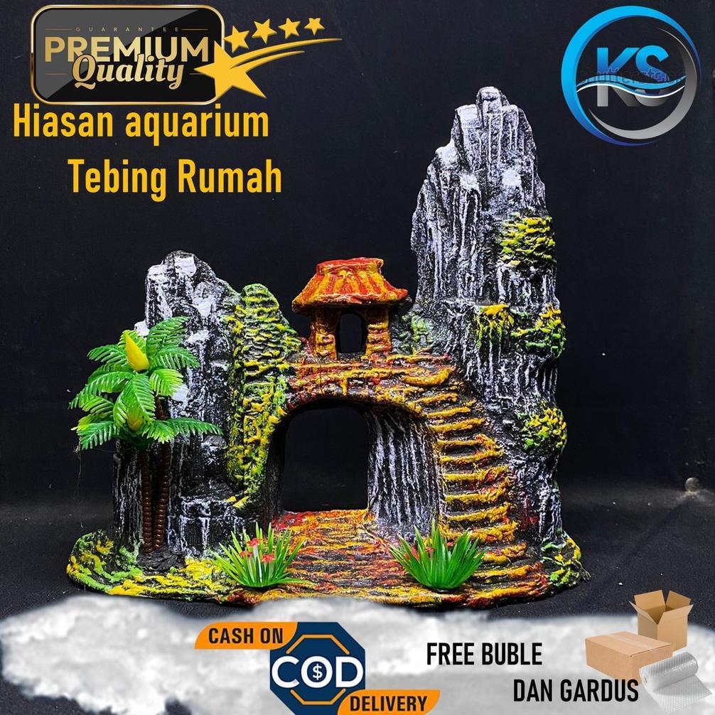 Hiasan Aquarium Hias Rumah Kelapa l Hiasan Akuarium Tebing Rumah Kelapa / Hiasan Kemeja