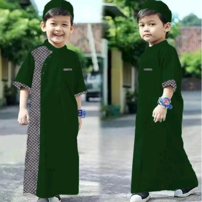 Otokonoko- Baju Koko Anak Laki-Laki Jubah Anak Lebaran 2024 Umur 1-12 Tahun