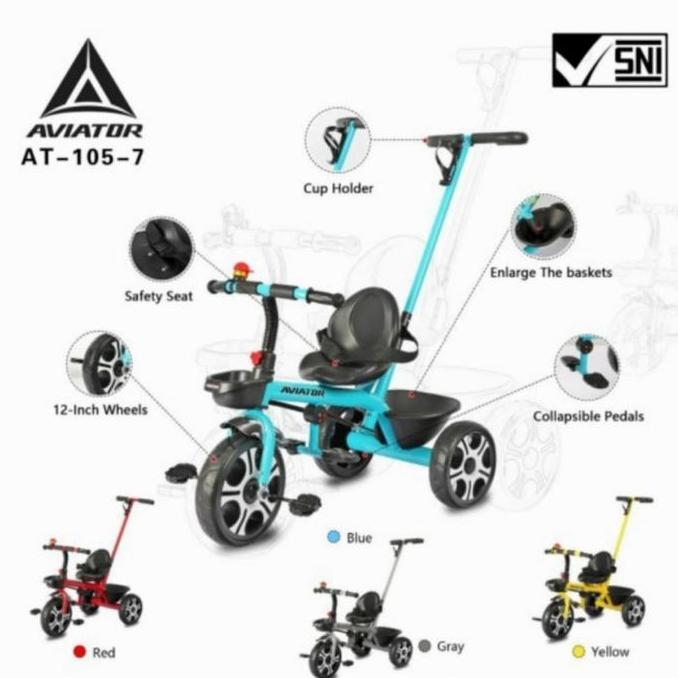 Sepeda Roda Tiga Tricycle Toys Aviator AT-105-7 AT 105-7 AT105-7 SNI