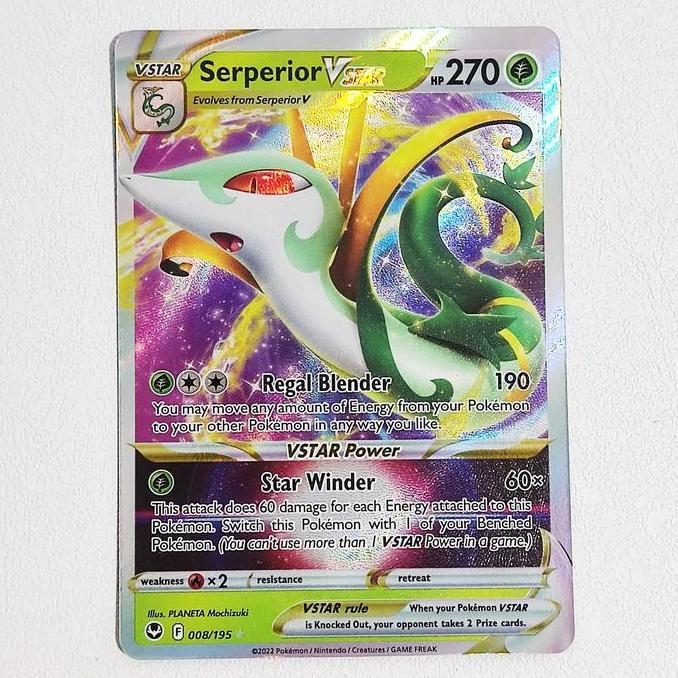 New Serperior VSTAR 008/195 - Silver Tempest Pokemon Card English TCG