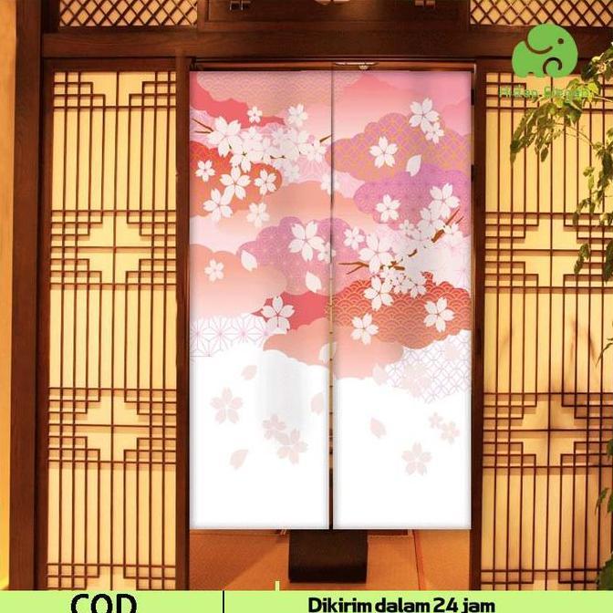 Gorden Pintu Jendela Tirai Setengah Tirai Aplikasi Multi-Skenario Tirai Pintu Dapur Jepang Tirai Set