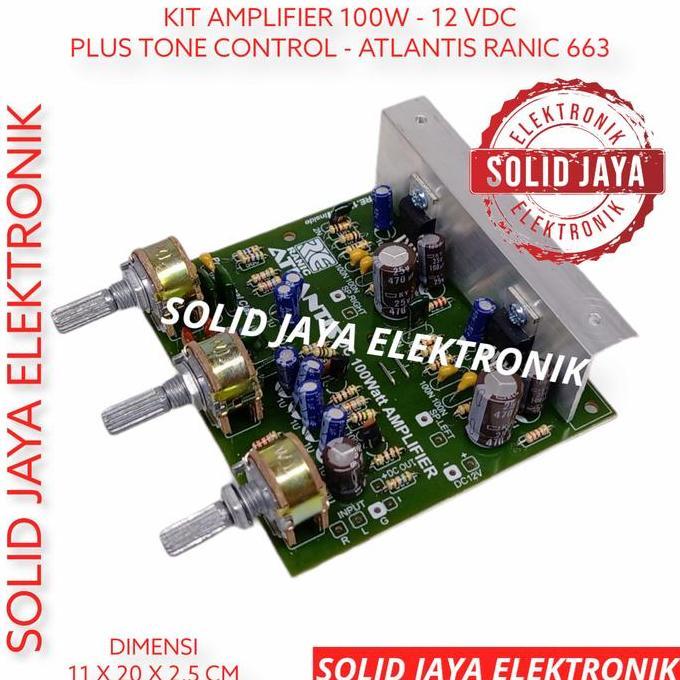 Rwd- Kit Power Amplifier 100W Stereo 12Vdc 12 V Volt Atlantis Ranic 663