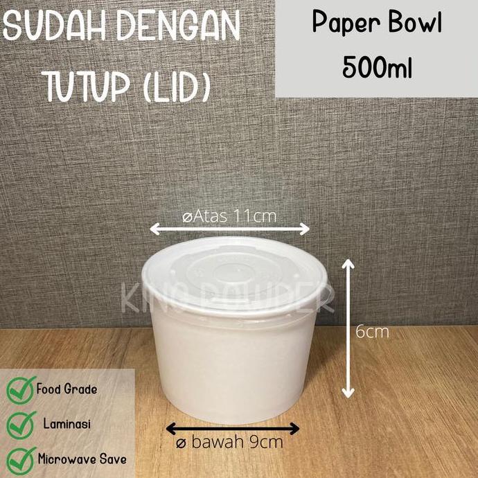ISI 25 KHUSUSOJOL Paper Bowl 360ml/500/650/800/Rice Bowl/Tempat Nasi/BOWL+LID/ BOWL + TUTUP/ISI 25