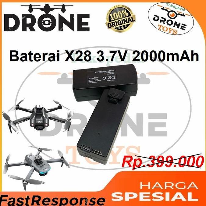 TERLARIS BATTERY DRONE JJRC X28 PRO BATRE 3.7V 2MAH ORINAL BATERAI DRONE JJRC X28
