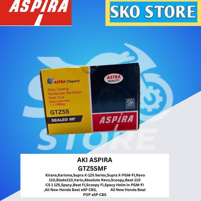 Promo Aki GTZ5SMF Aspira Aki Accu Kering Motor Vario Beat Supra Revo Original Murah Diskon
