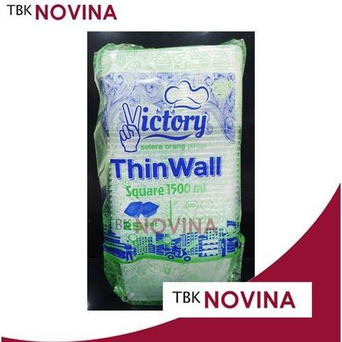 [25PCS]Thinwall 1500ml SQUARE food container box tempat makan plastik kotak nasi penyimpanan makanan
