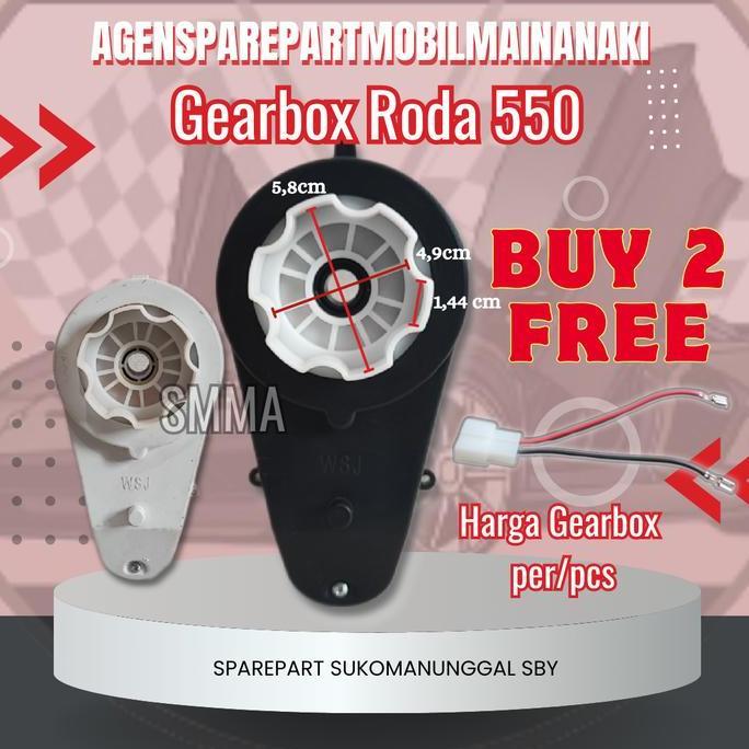 BEBAS ONGKIR - Gearbox 550 + Dinamo 12Volt Mobil Motor Mainan Aki