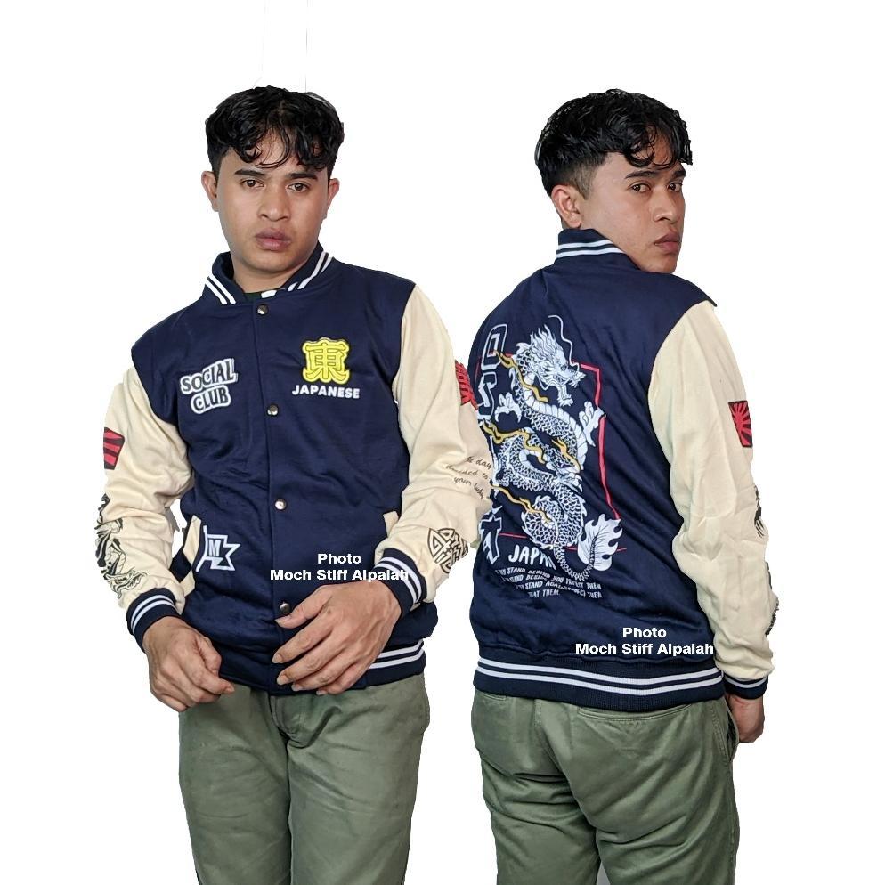 RECOMMENDED Jaket Baseball Varsity - Jaket Varsity Baseball Pria Wanita Kamikaze Jepang Fullprint