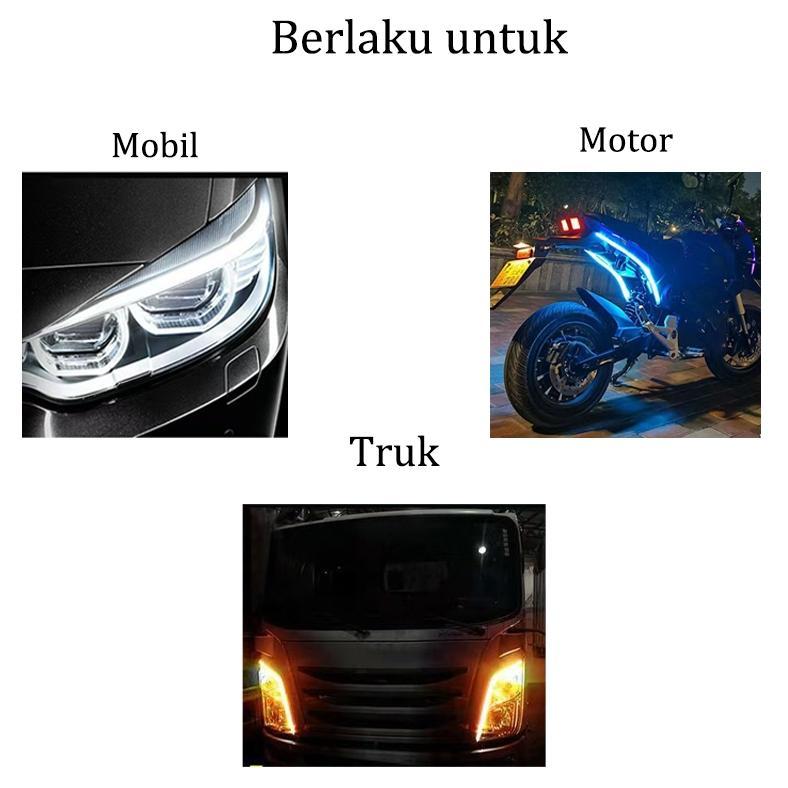 UJUNGMATAMU 2PCS LAMPU ALIS LAMPU ALIS RUNNING 2 MODE LAMPU ALIS RUNNING 30CM LED LAMPU ALIS MOTOR M