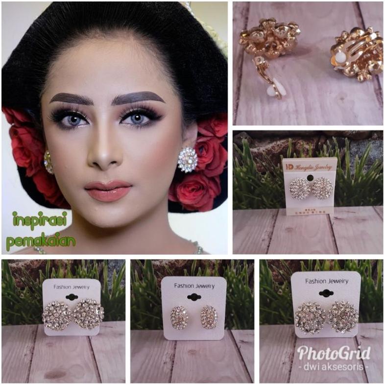 NEW Giwang Anting Jepit atau clip pengantin adat jawa minahasa aksesoris pesta/giwang jepit [terbaik