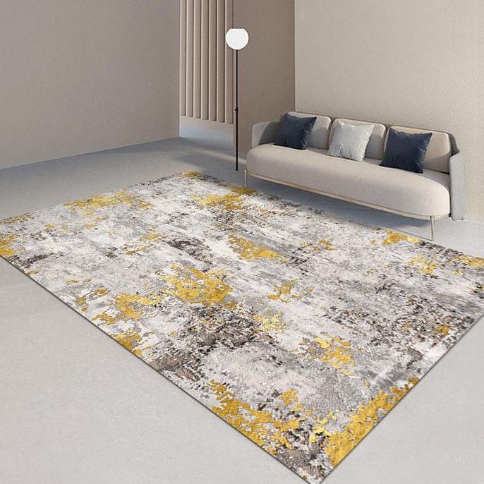 NEW - Karpet Marble Estetik Gold Crack Karpet Ruang Tamu Keluarga