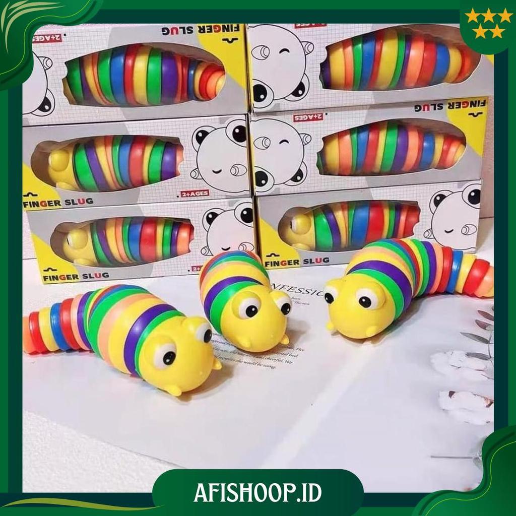 WD Mainan Fidget Slug Ulat dan Siput Fidget Slug Toys Mainan Ulat rainbow WDS Termurah