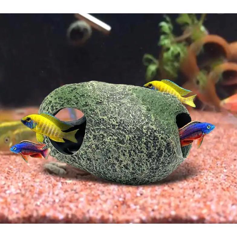 Hiasan Dekorasi Akuarium Aquarium Aquaspace Pleco Rumah Ikan Batu Goa Chiclid Beta Cupang Shelter 2 