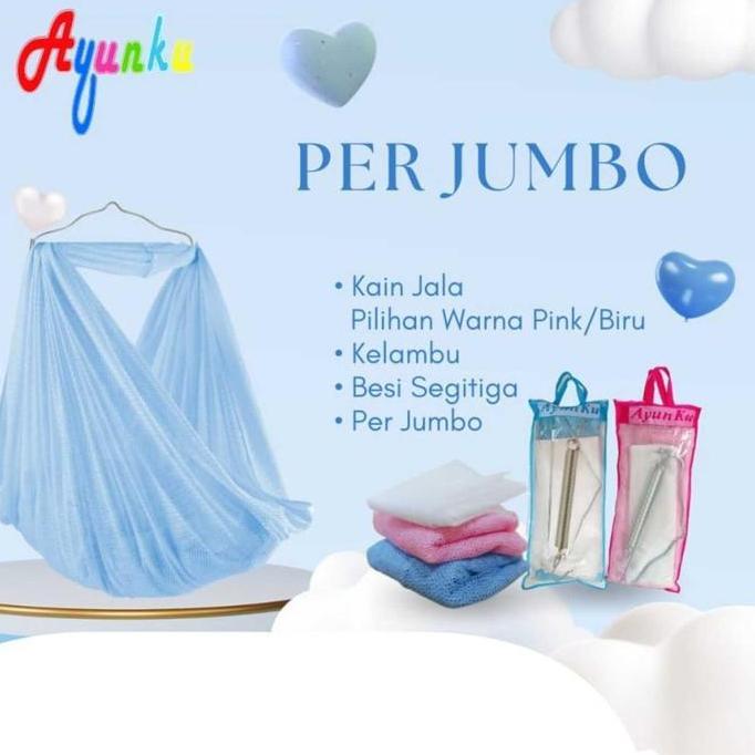 TERLARIS AYUNAN BAYI SET PER 1 JUMBO AYUNKU - 1 PAKET PERLENGKAPAN BAYI AYUNAN  CABLE KELAMBU
