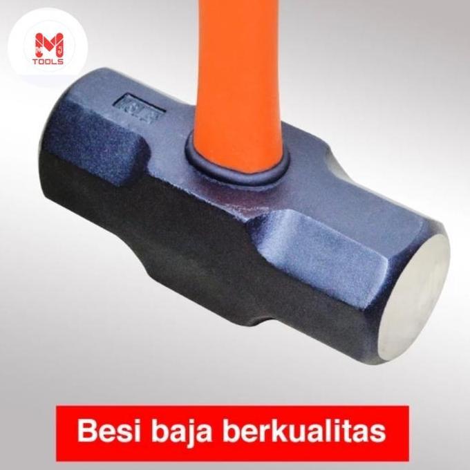 Palu Batu Gagang Fiber KENMASTER 18 lbs / 9 kg - KENMASTER Palu Batu Gagang Fiber / Karet - Palu Bod