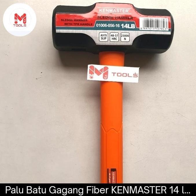 Palu Batu Gagang Fiber KENMASTER 14 lbs / 7 kg - KENMASTER Palu Batu Gagang Fiber/Karet - Palu Bodem