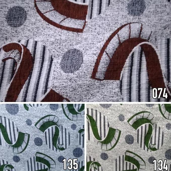 Kain Chenille Regatta Sofa / Kursi Motif Abstrak Modern - Valentino