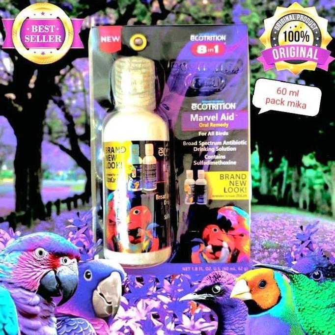 MARVEL AID (60 ml pack mika) OBAT SEMUA BURUNG ANTIBIOTIK CAIR MARVEL AID