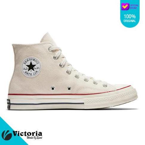 Sepatu Sneakers Casual Unisex Converse Chuck 70 HI Parchment Egret - 162053C