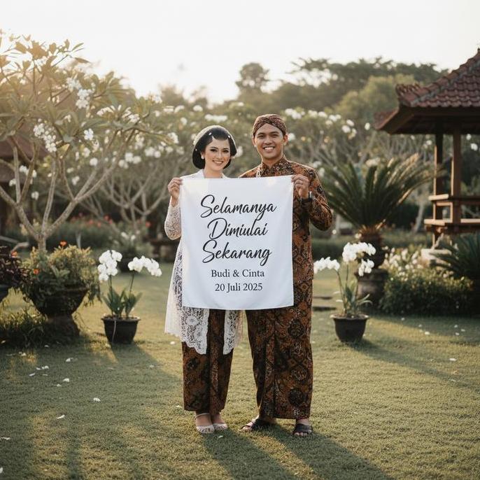 Ready Poster Kain Custom Save The Date Wedding Pernikahan Estetik Fabric Banner Undangan Kain Wall D