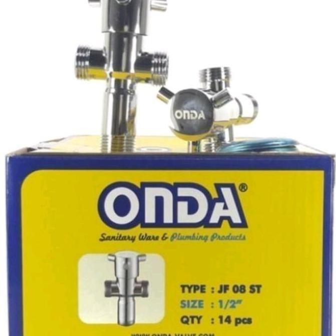 ONDA Stop Kran T Cabang JF-08 TA 1/2" inch I Keran Tee Untuk Closet Duduk WC dan Jet Shower Cebok JF