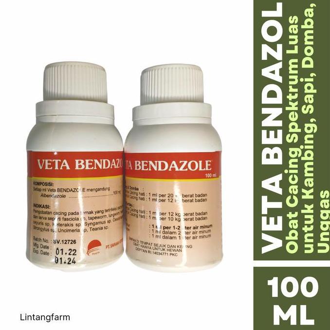 Veta Bendazole 100 ml - Atasi Cacingan Ternak - Untuk Cacing Kambing Sapi Ternak