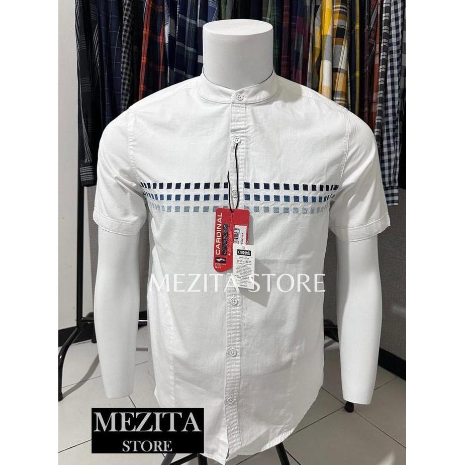 Kemeja Koko Slimfit Pria Cardinal Lengan Pendek Putih