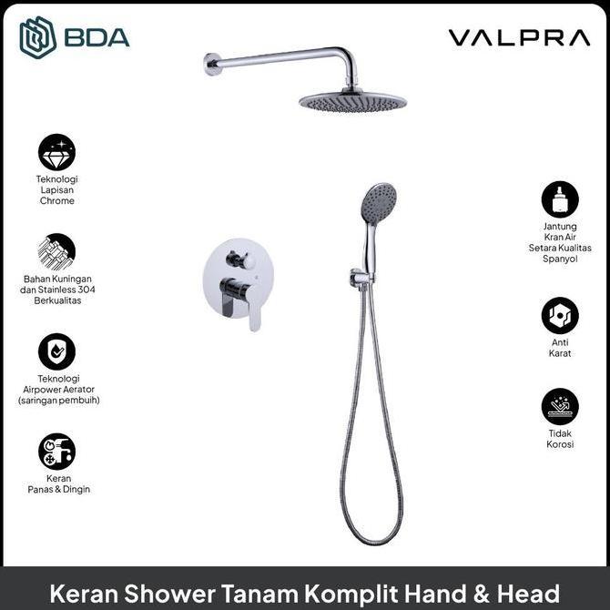 Valpra Shower Kamar Mandi Set Shower Set Tanam Shower Mandi Panas Dingin V CS 5701