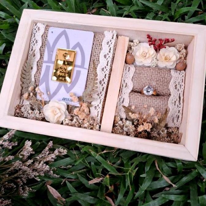 Ready Kotak seserahan 2in1 / Kotak perhiasan rustic