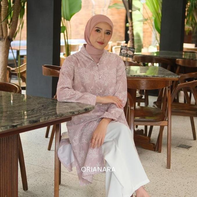 Orianara Atasan Tunik Bordir Klasik Baju Lebaran Royal Tunik