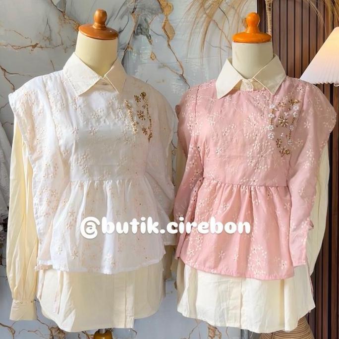 Flash sale 3.3 Produk baru satu set kemeja dan vest / kemeja / blouse terbaru Baju Atasan WanitaProd