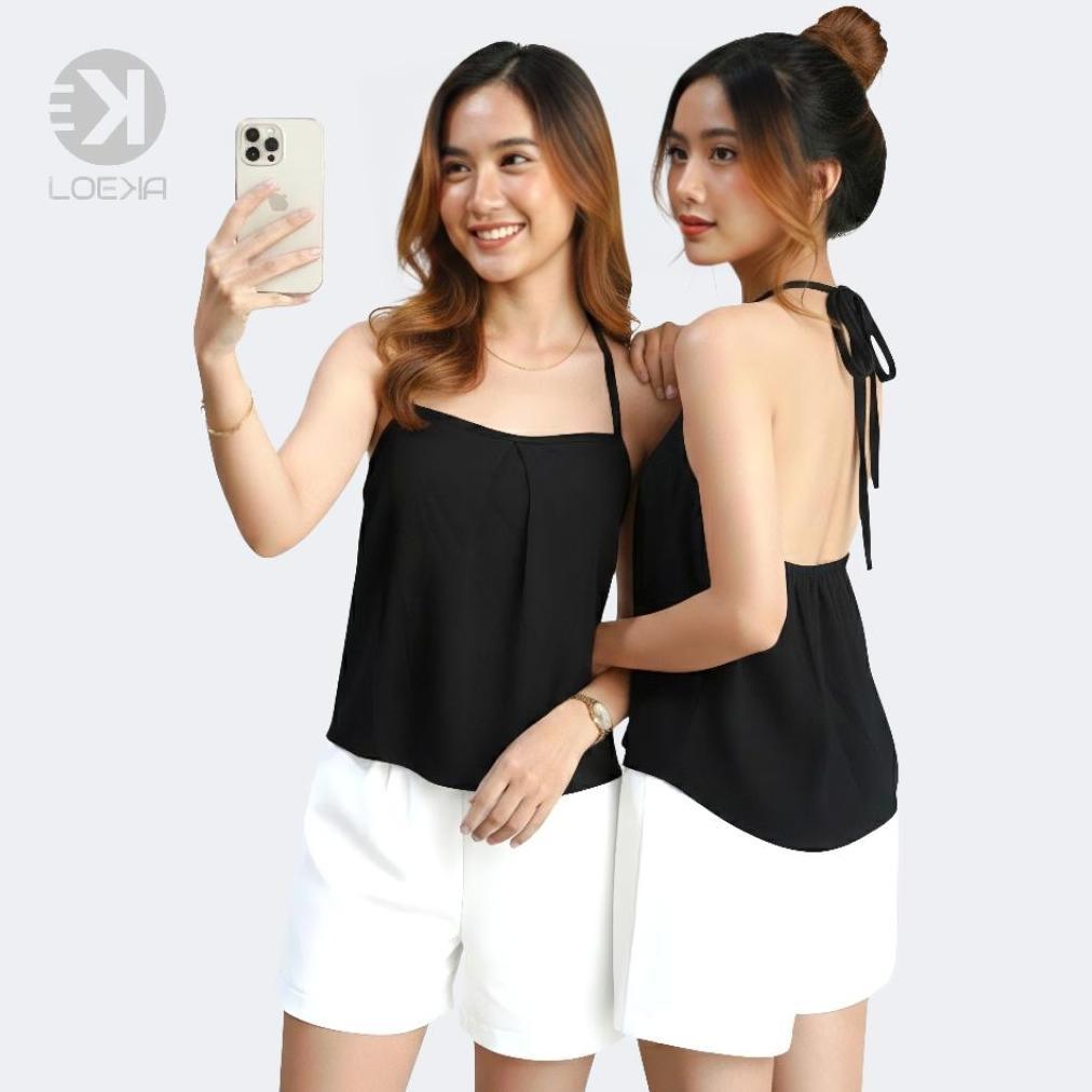 PROMO TERBARU LOEKA (dayra top) /top wanita/atasan wanita/baju sexsi/baju pantai/linen/premium/korea