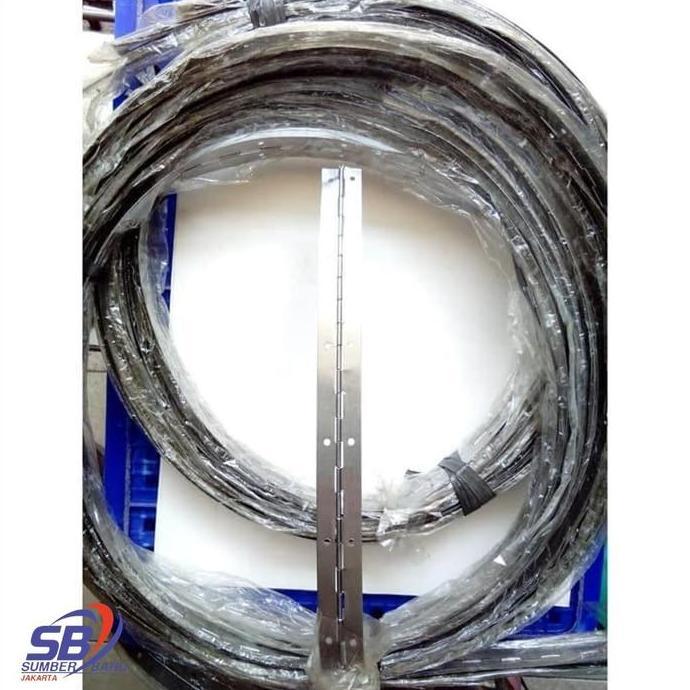 SBJ - Engsel Piano Galvanis Meteran Panjang 3 Meter / Engsel Harmonika Pintu Lemari Dapur Etalase Be