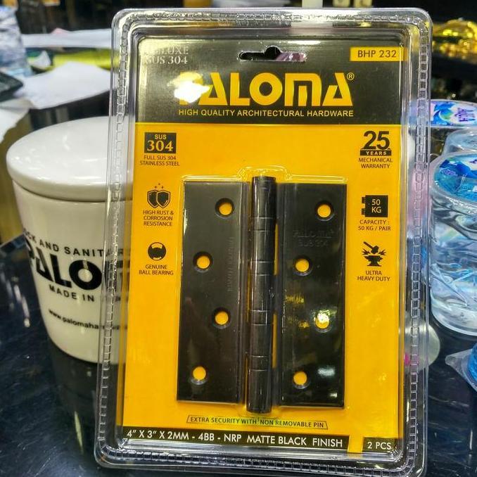 ENGSEL PINTU 4" PALOMA MATT BLACK BHP232 ENGSEL HITAM RUMAH MINIMALIS