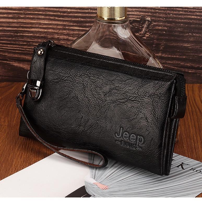 NEW DEALS Jeep Dompet Kulit Leather Original Clutch Tas Tangan Handbag Dompet Kartu Pria Wanita