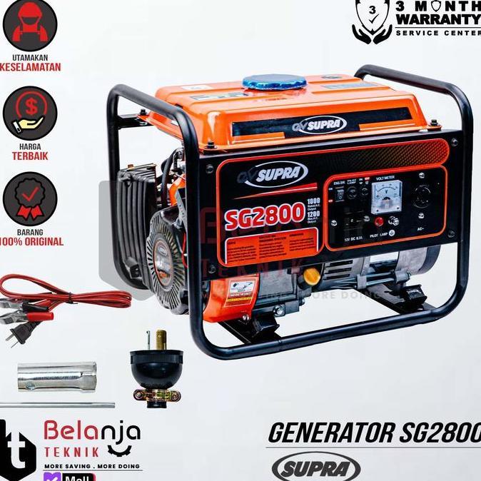 Mesin Genset TIGER TGR 3000 1200 Watt Generator Set Bensin TGR3000 Portable dengan Sistem AVR & Tang