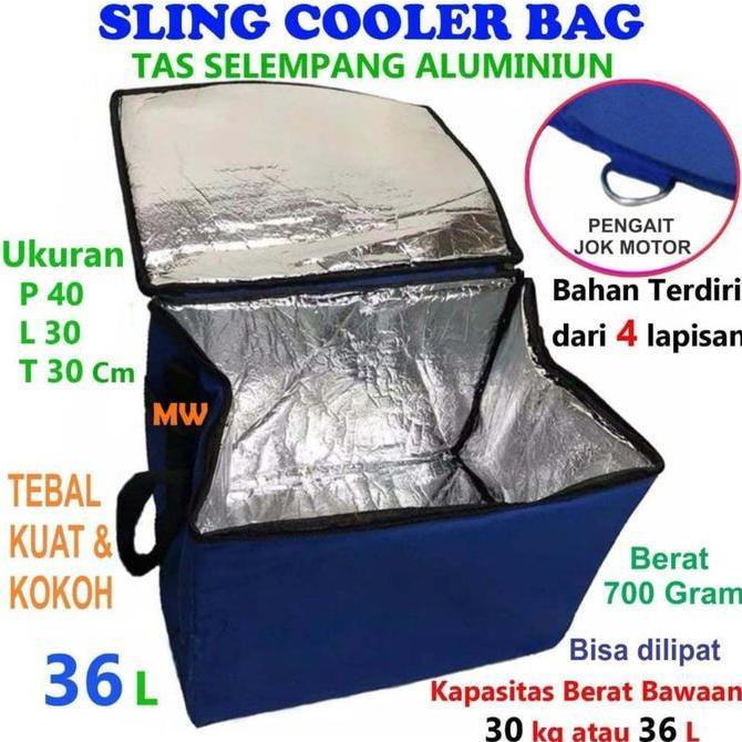 Tas Aluminium Foil Food Delivery Grab GoFood Sling Cooler Bag
