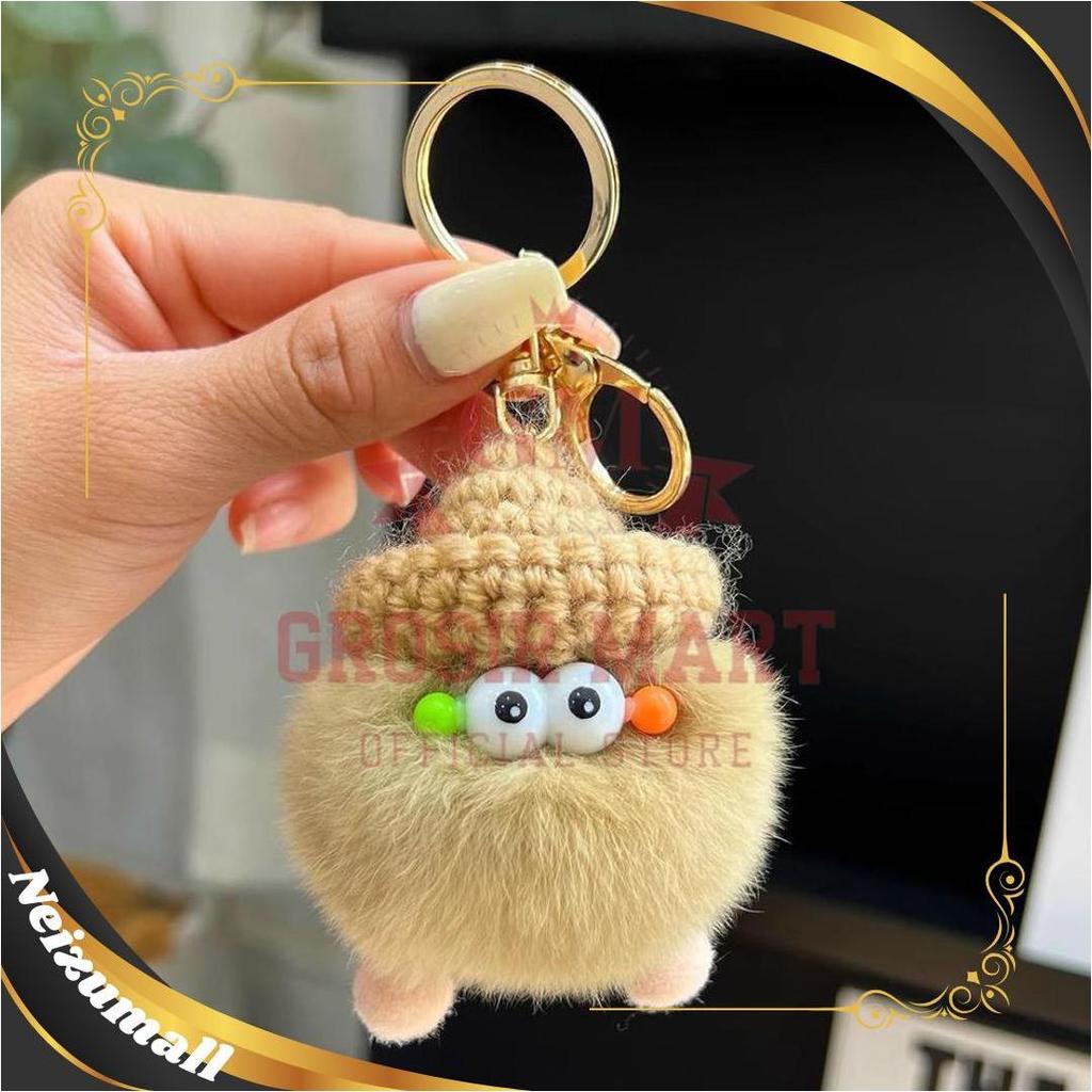 GM Gantungan Boneka Topi Caping Bahan Bulu Lembut GMOS COD