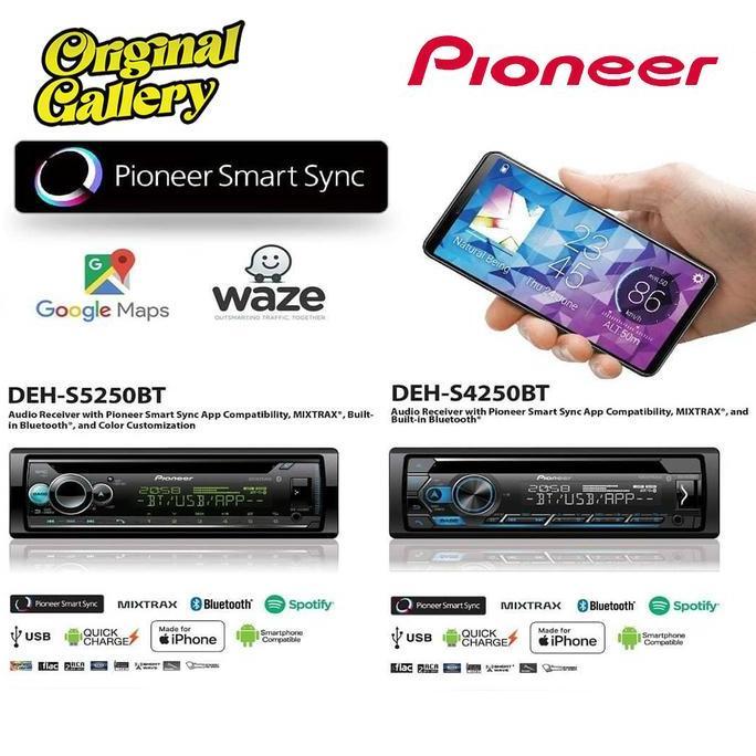 NEW PIONEER Singel Din DEH S5250 BT Bluetooth Tape Mobil Audio
