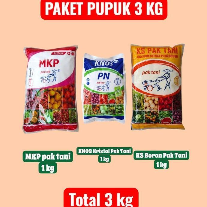 PAKET PUPUK PERANGSANG BUAH 3 KG MKP PAK TANI KNO3 PUTIH BORON PUPUK ANGGUR DAN LAIN2 PAN