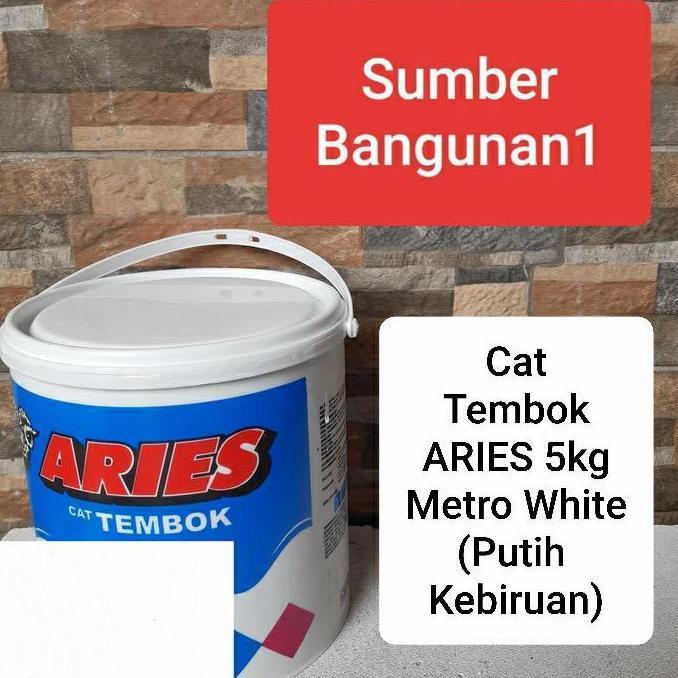 Cat Tembok ARIES by AVIAN 5kg M White putih kebiruan plafon triplek