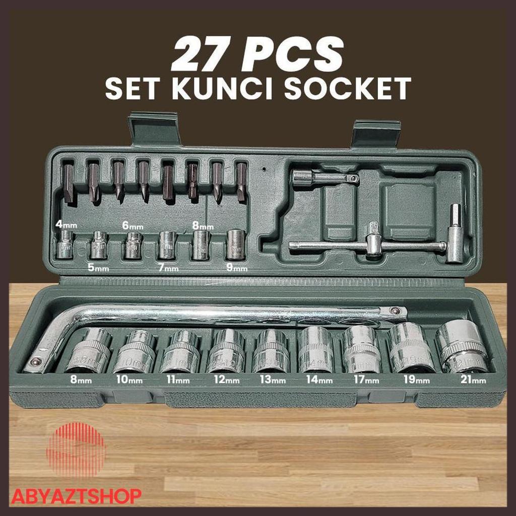 Diskon Kunci Sock / Socket / Shock / Sok Wrench 27 Pcs , Kunci 40 , Kunci 10 , Kunci 46 , Kunci 19 ,